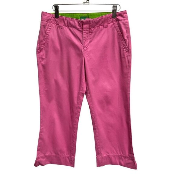 💎 Lilly Pulitzer Palm Beach Fit Cropped Pants Pink - Picture 1 of 7